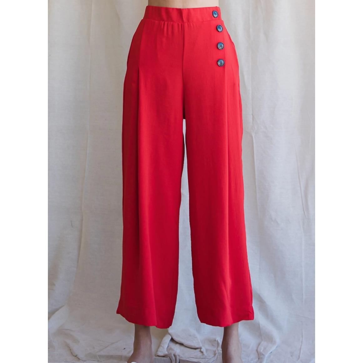 Wide Leg Button Pants