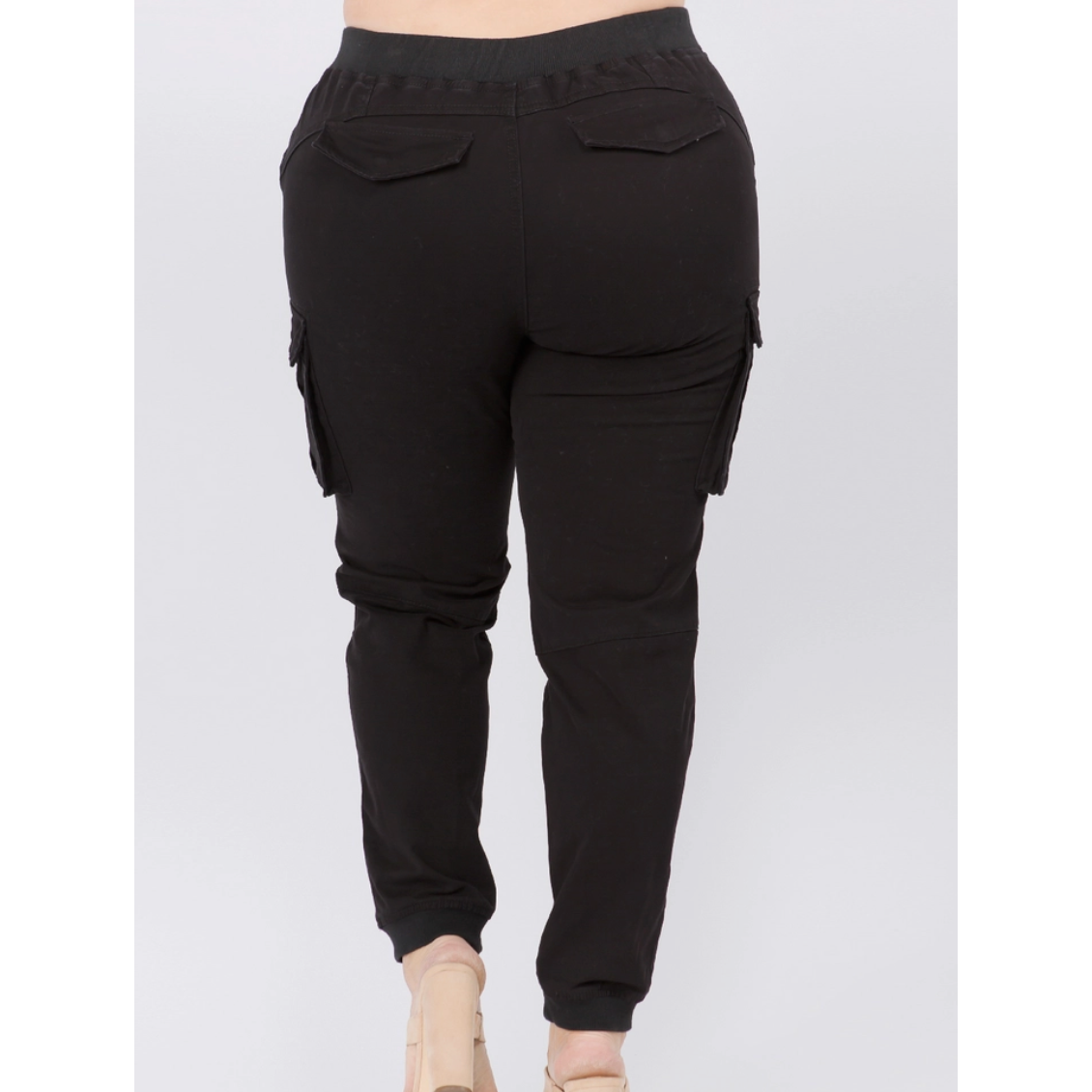 Black Drawstring Curvy Fit Joggers