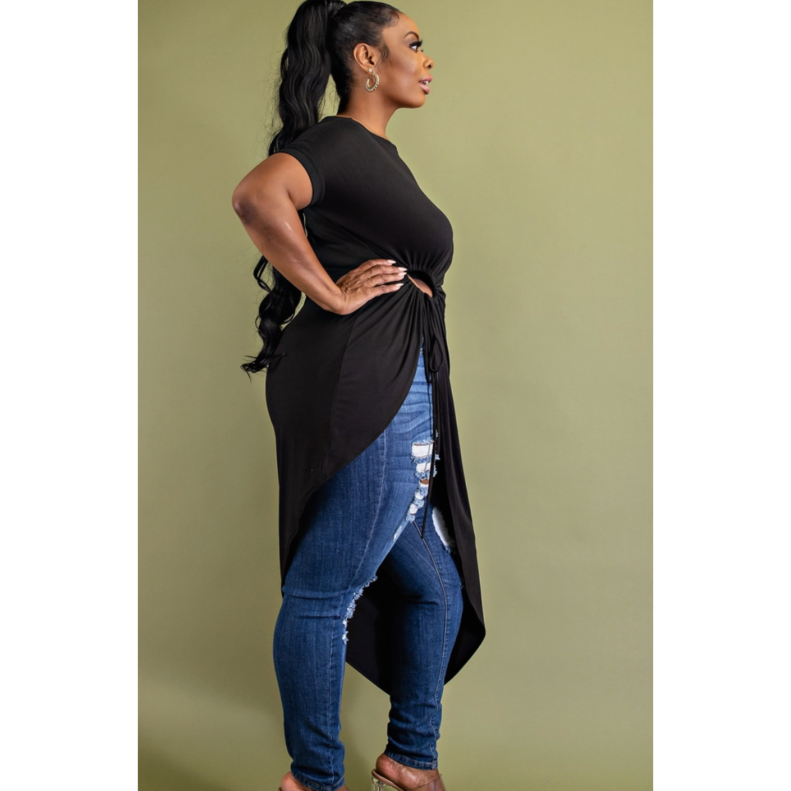 Off The Should Key Hole Curvy Fit Maxi Top