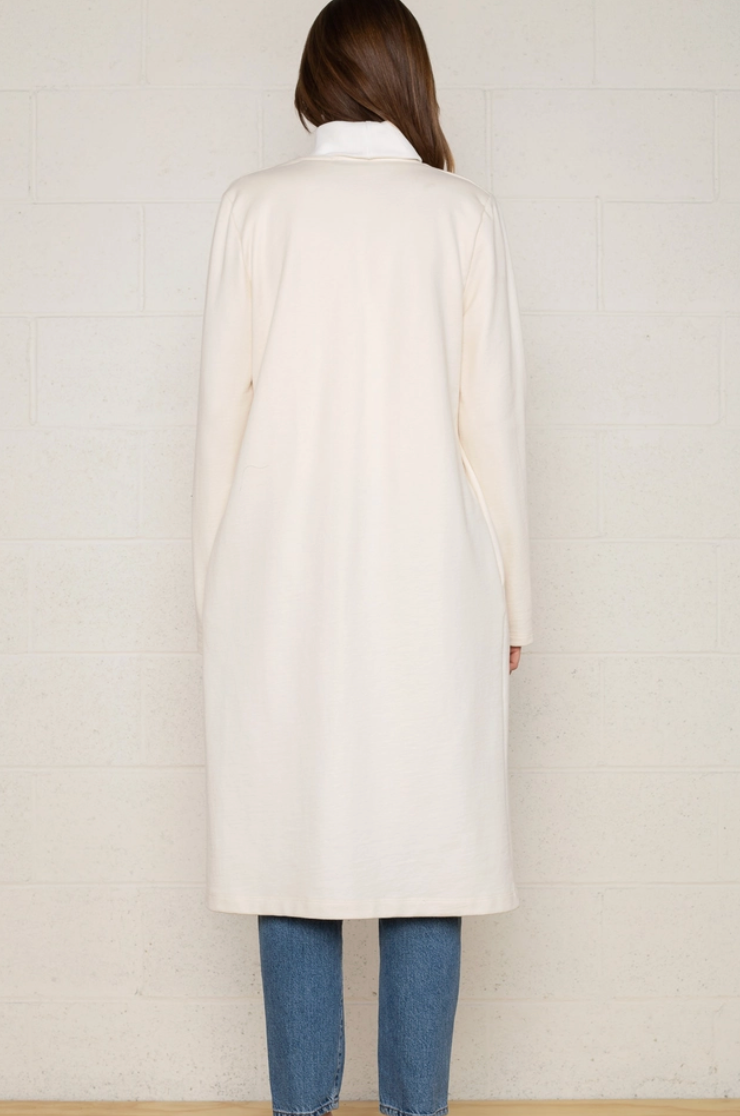 Heather Grey Long French Terry Curvy Fit Cardigan