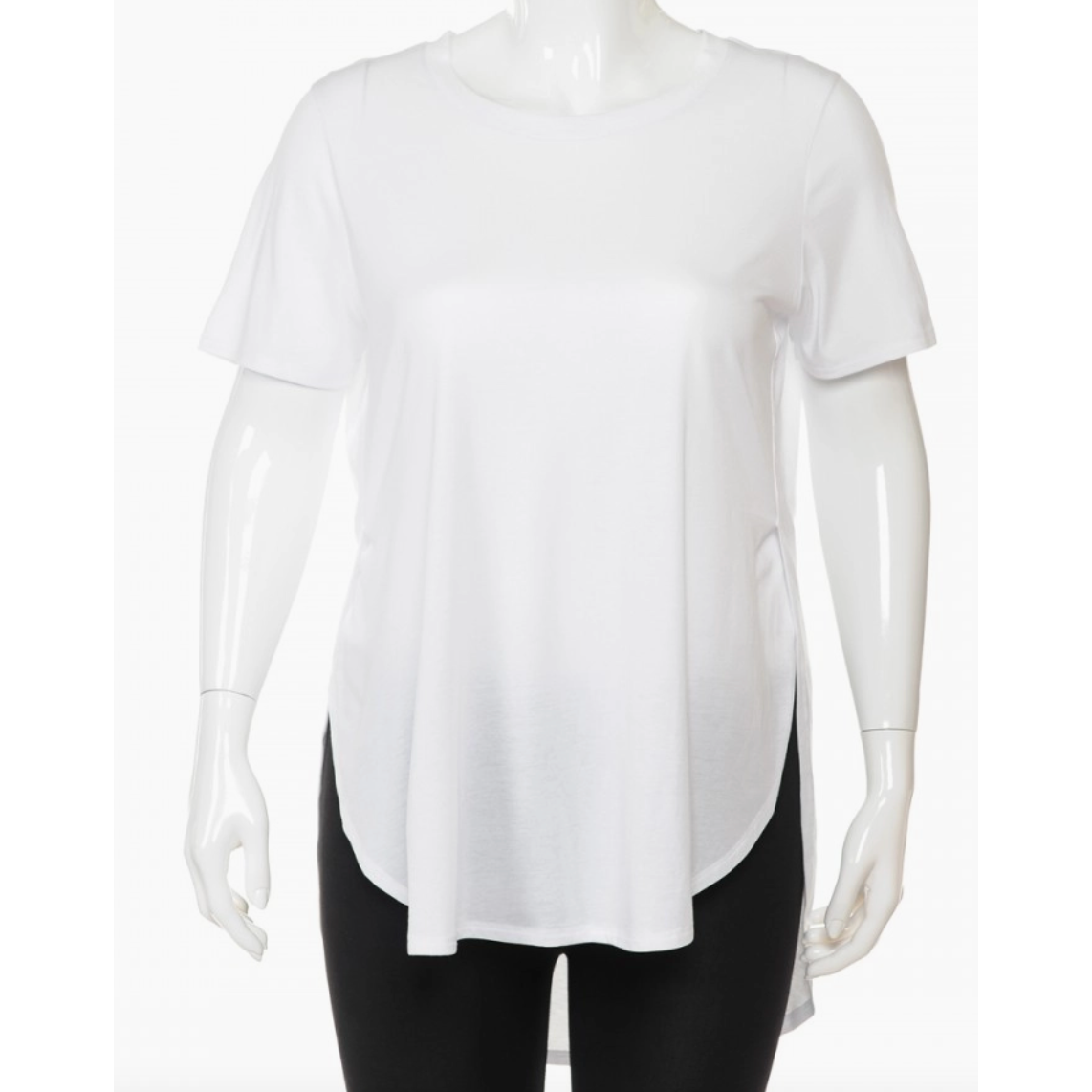 Overlapping Side Slit Round Neck Oversize Top