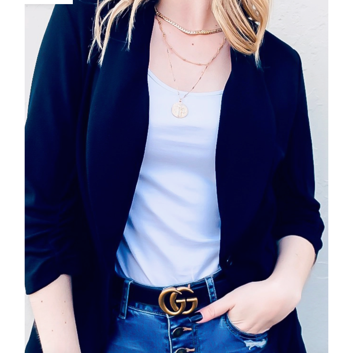 Open Front Blazer Curvy Fit