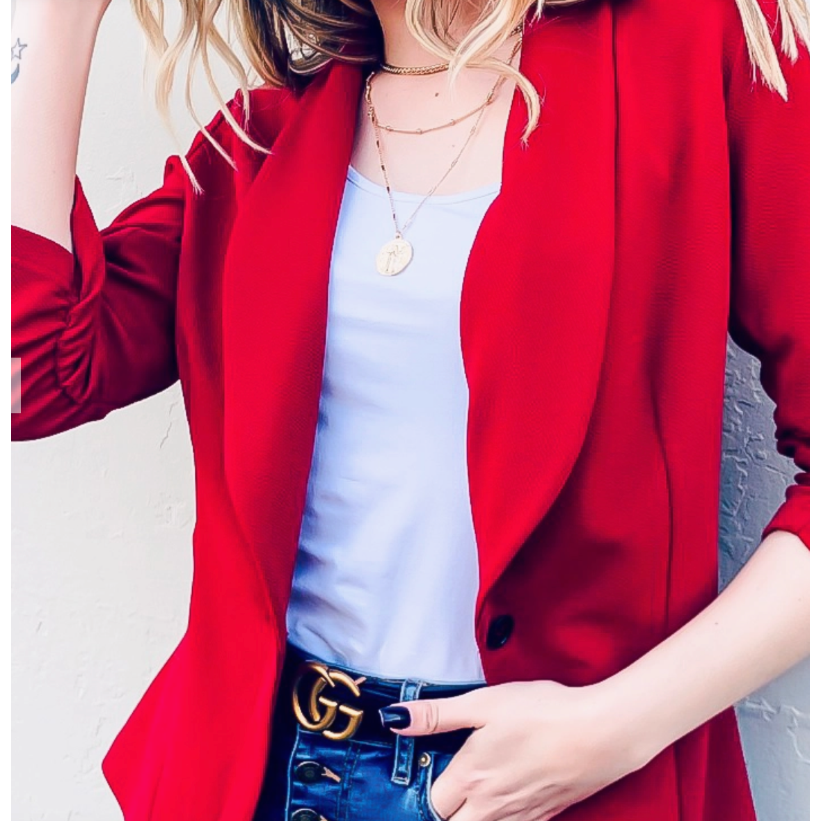Open Front Blazer Curvy Fit
