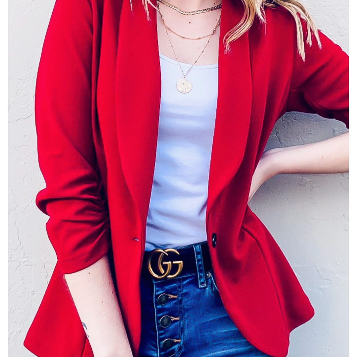 Open Front Blazer Curvy Fit