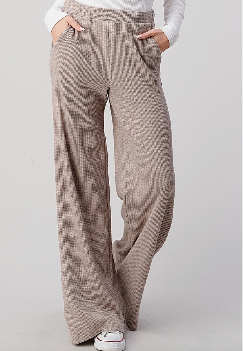 Tan Wide Leg Loungewear Pants