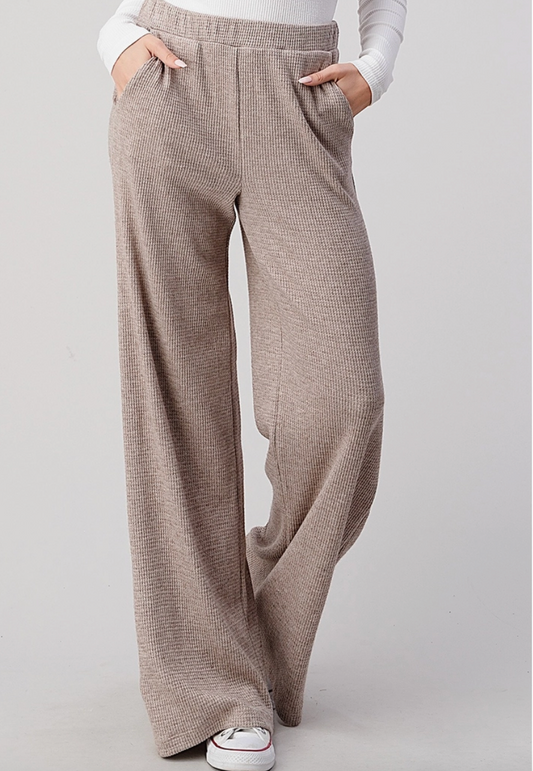 Tan Wide Leg Loungewear Pants