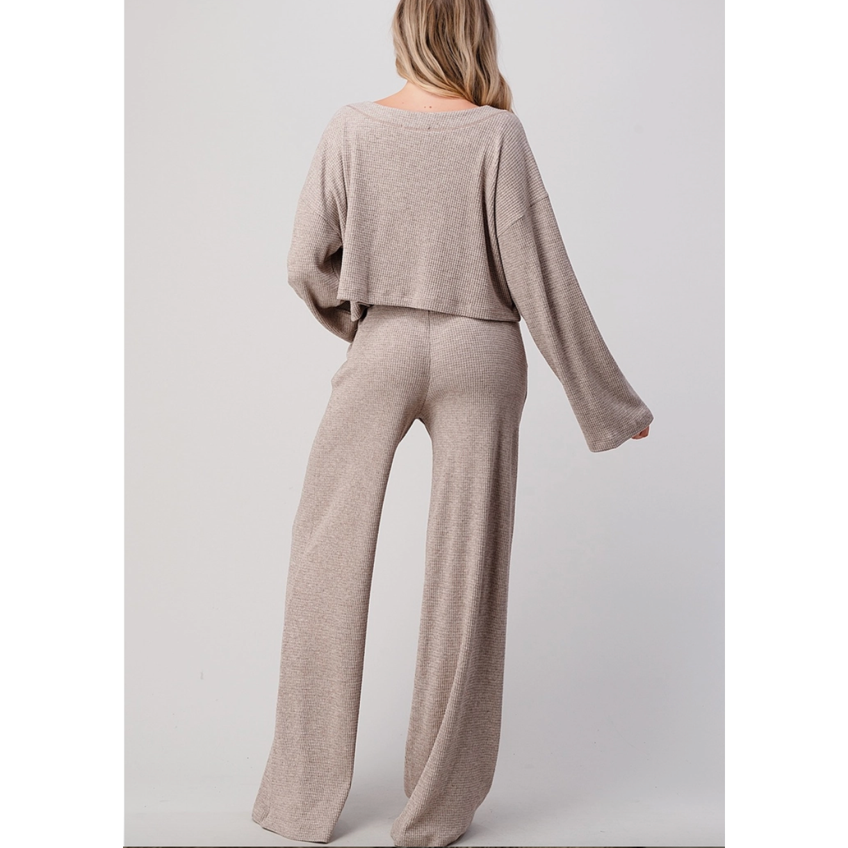 Tan Wide Leg Loungewear Pants