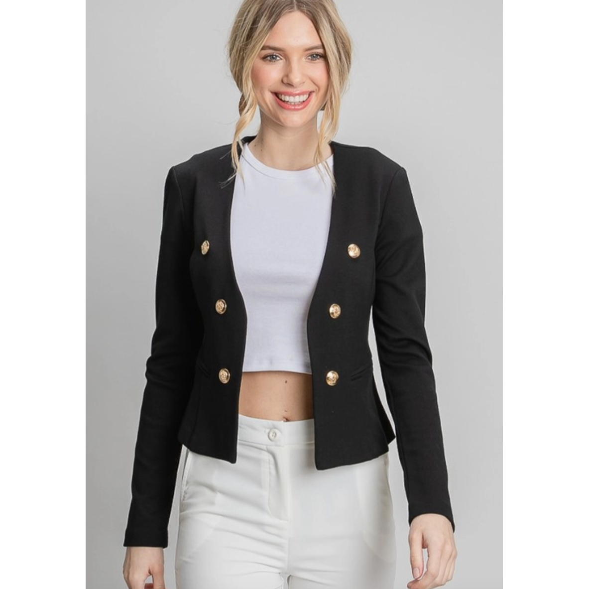 Black & Gold Blazer Sweater