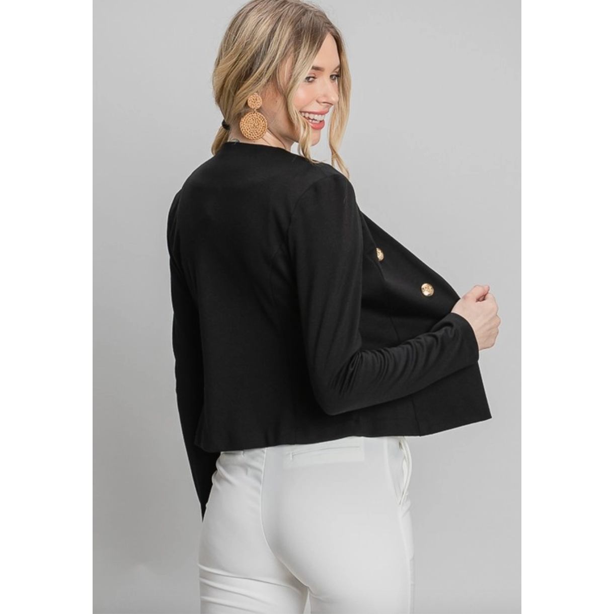 Black & Gold Blazer Sweater