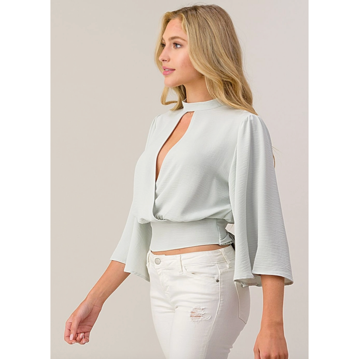 Flutter Sleeve Wrap Top