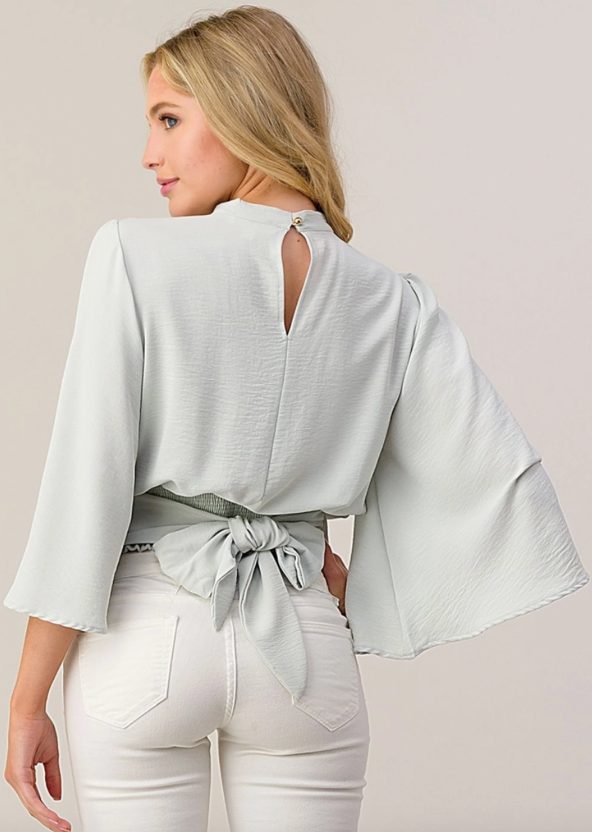 Flutter Sleeve Wrap Top