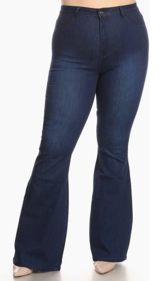 Lilly Curvy Fit High Rise Fitted Bell Bottom Jeans