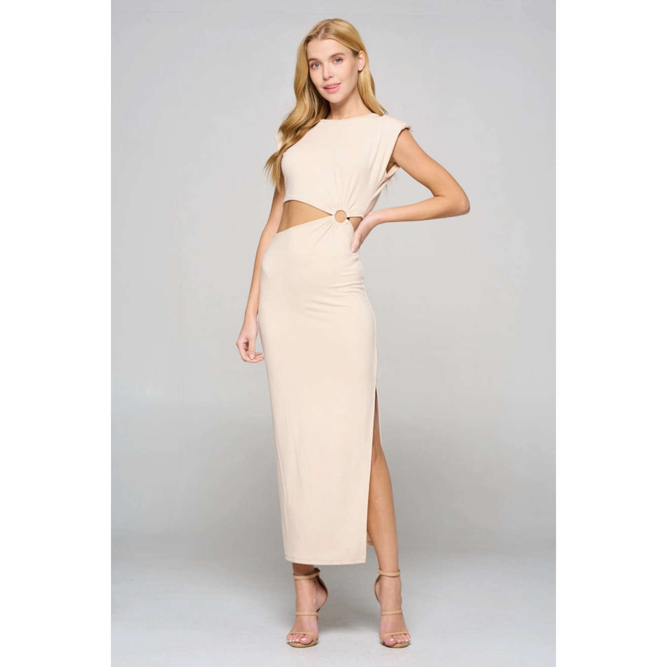 Lilla Cavallo | Nude Cut Out Maxi Dress | Large Lilla Cavallo | Nude Cut Out Maxi Dress | Large