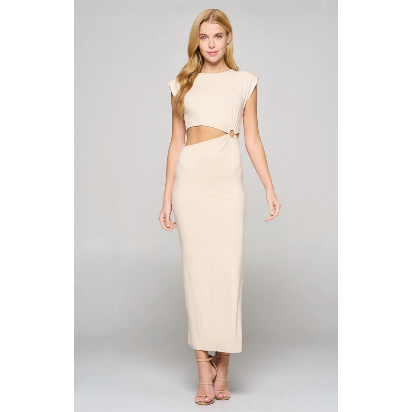 Nude Cut Out Maxi Dress