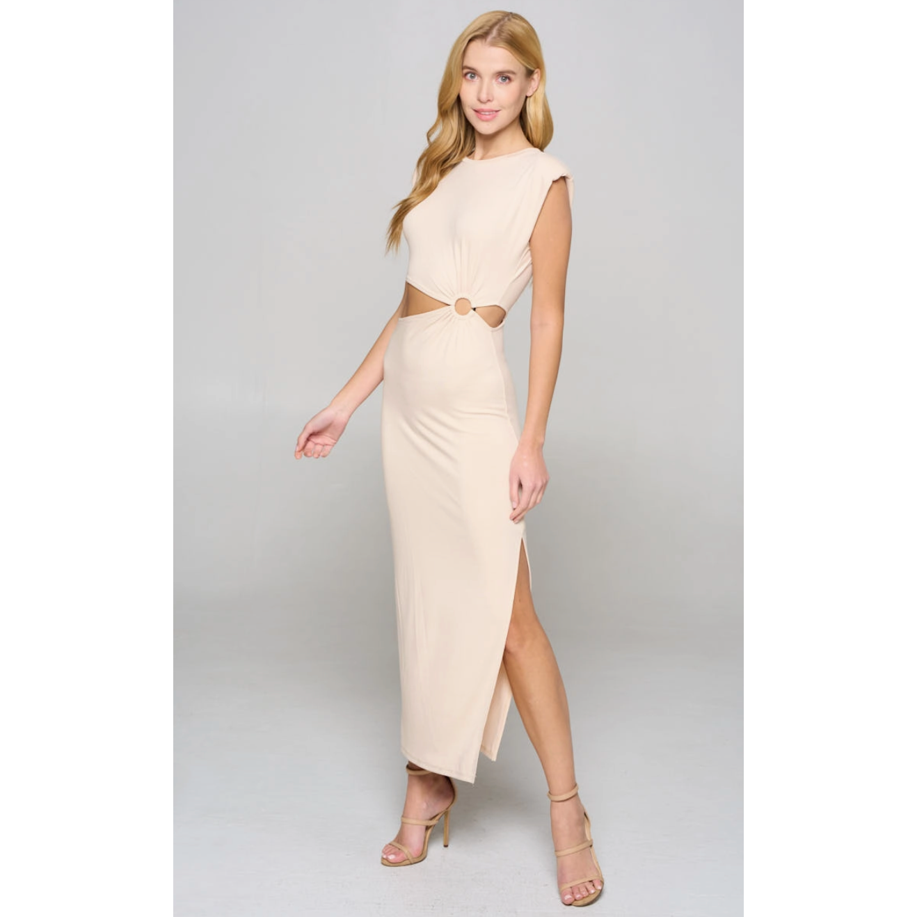 Nude Cut Out Maxi Dress