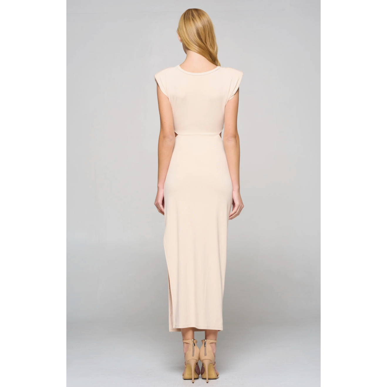 Nude Cut Out Maxi Dress