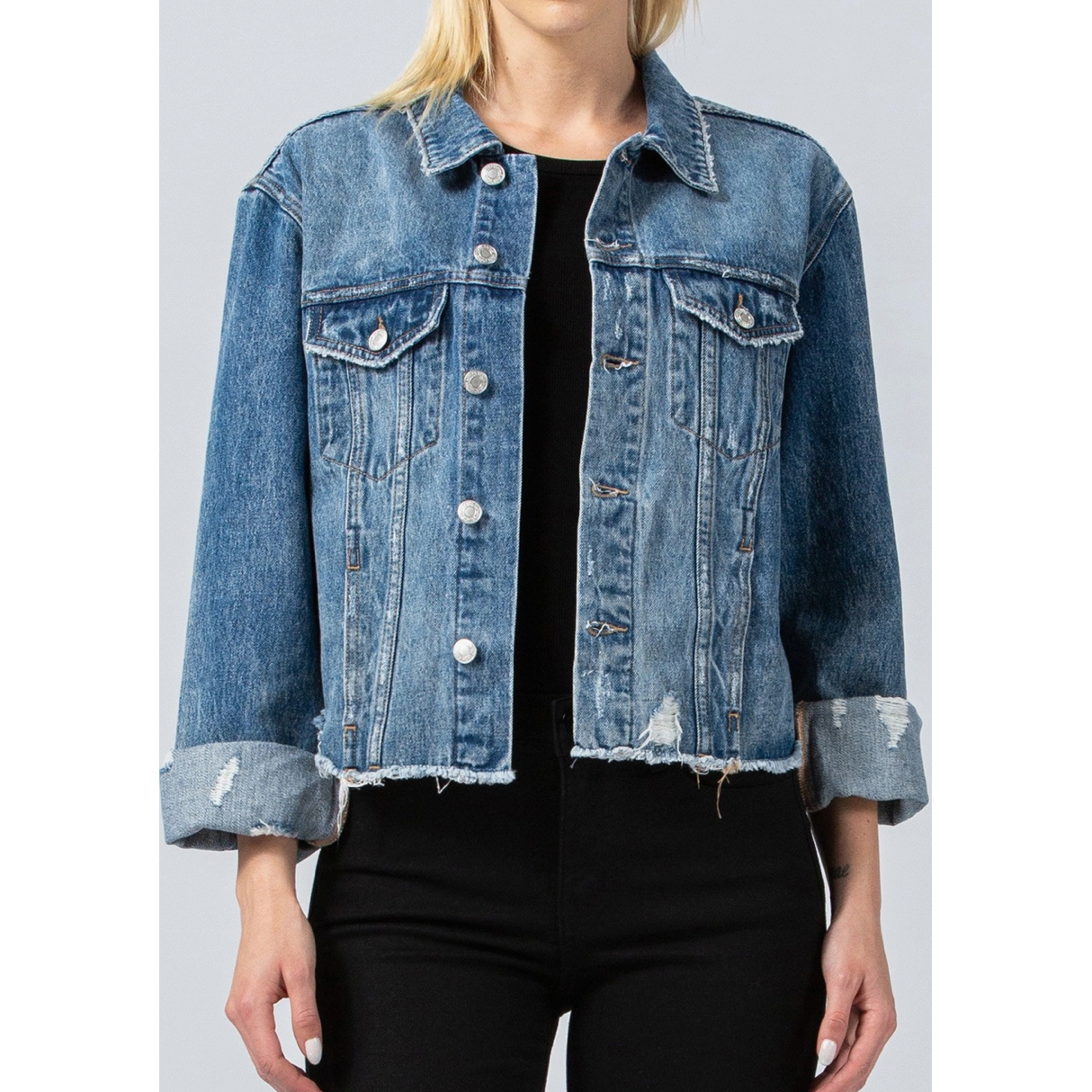 Denim jacket 2025 raw hem