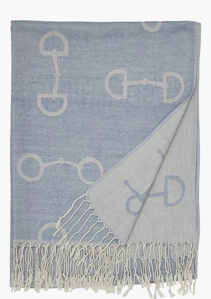 Blue Snaffle Bit Pashmina Scarf