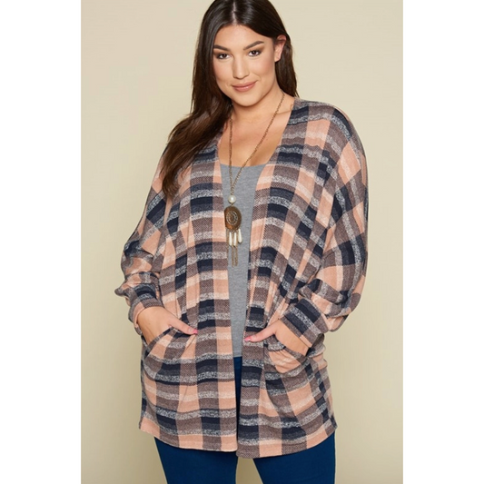 Tartan Curvy Fit Cardigan