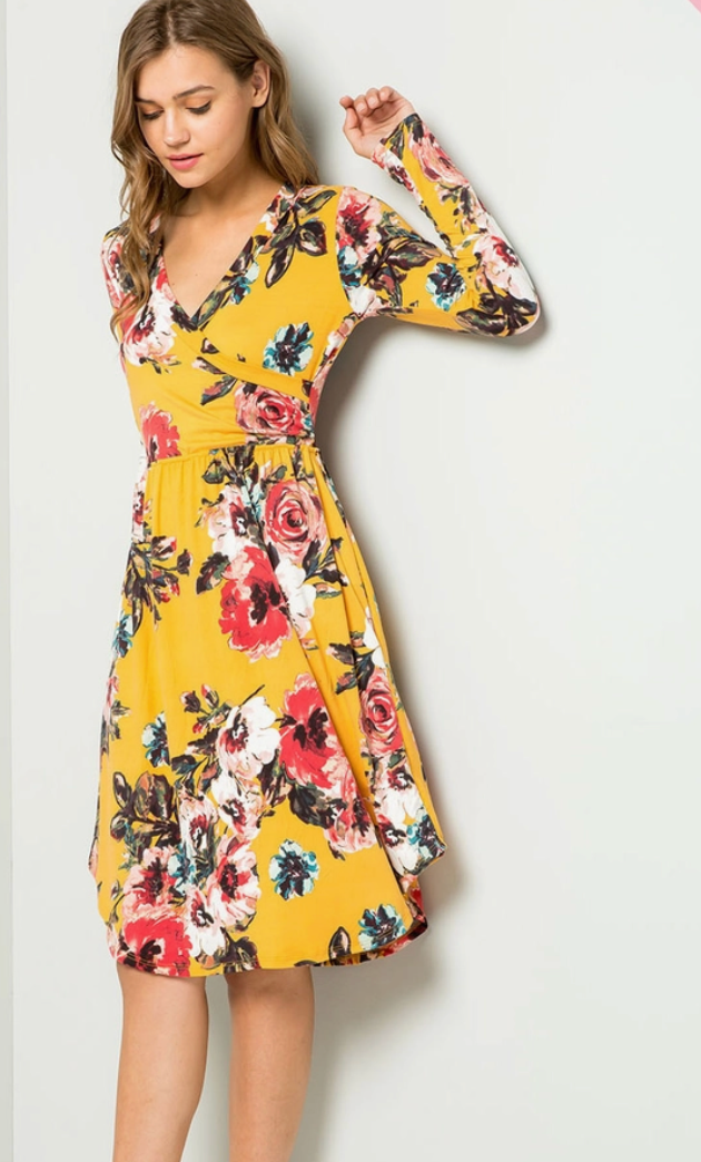 Wrap Top Curvy Fit Jersey Dress