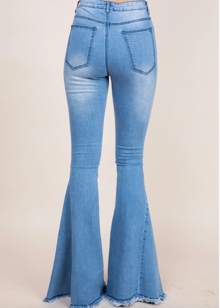 Light Wash Super Flare Bellbottom Jeans