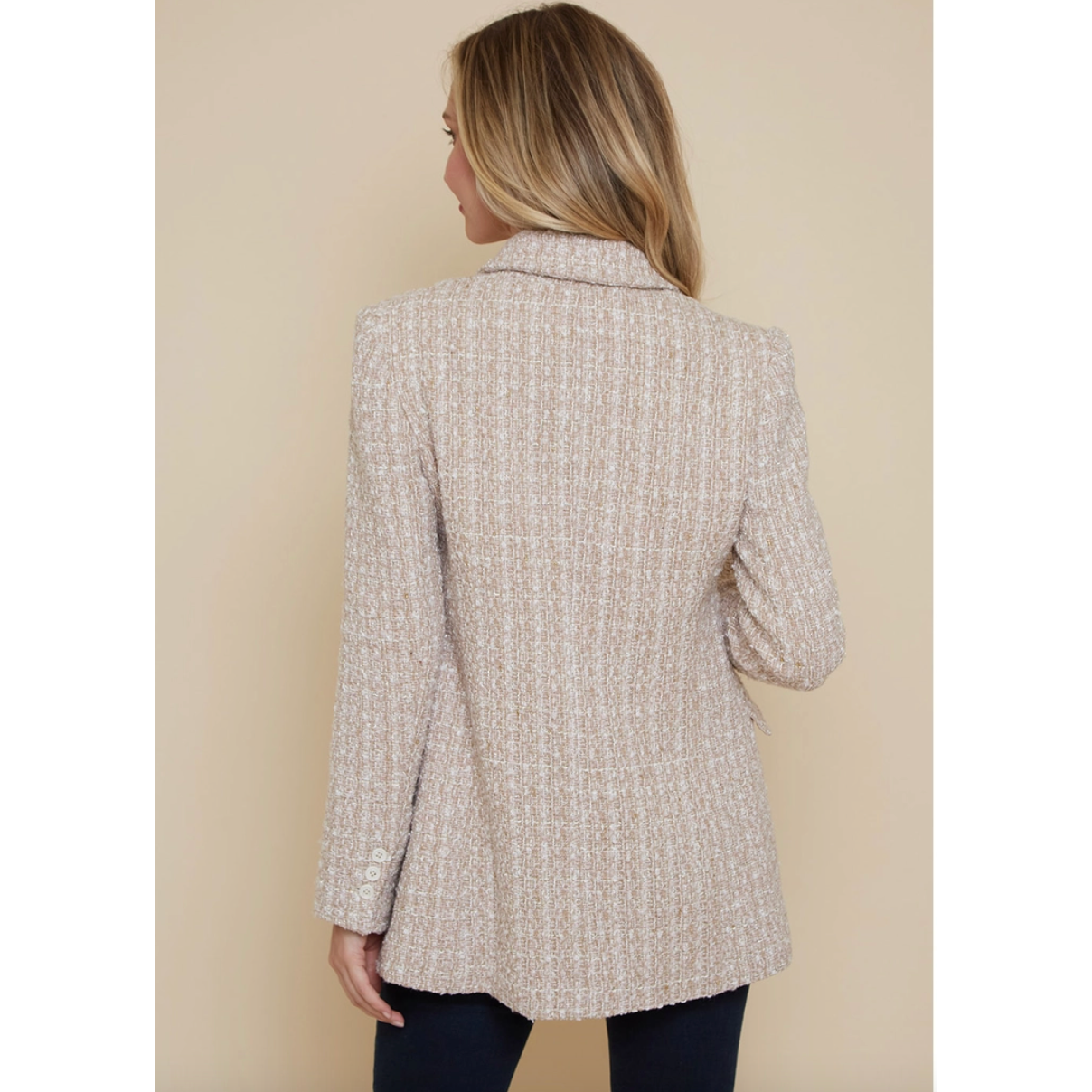 Light Rose Tweed Blazer Jacket