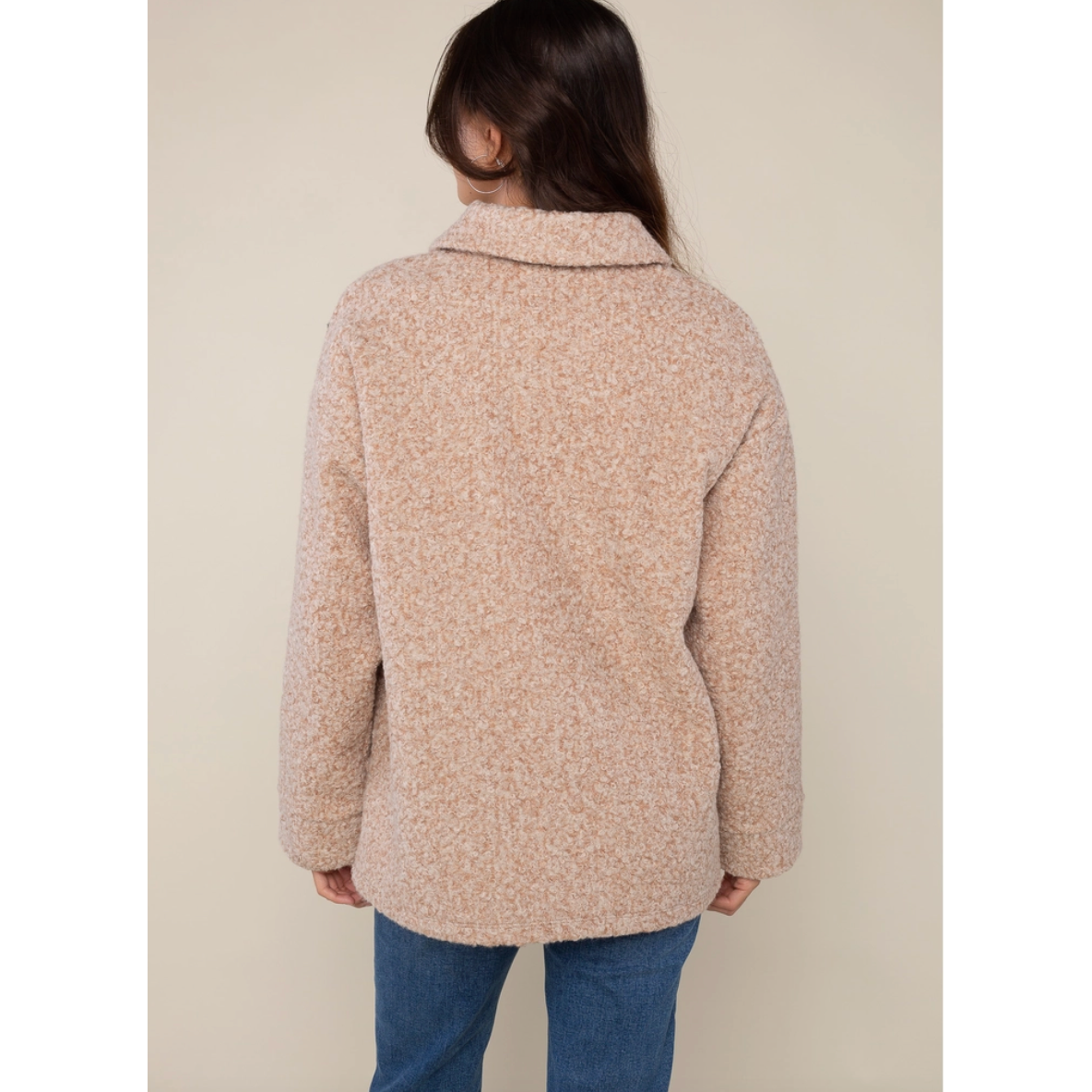 Khaki & Cream Sherpa Jacket
