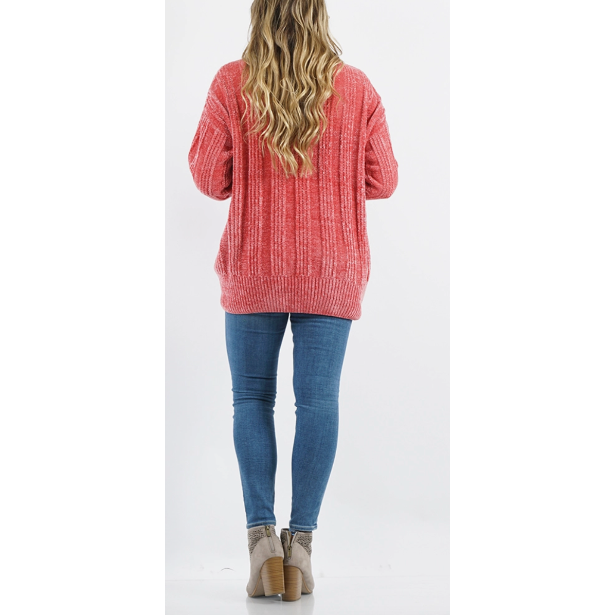 Coral Chenille Curvy Fit Sweater