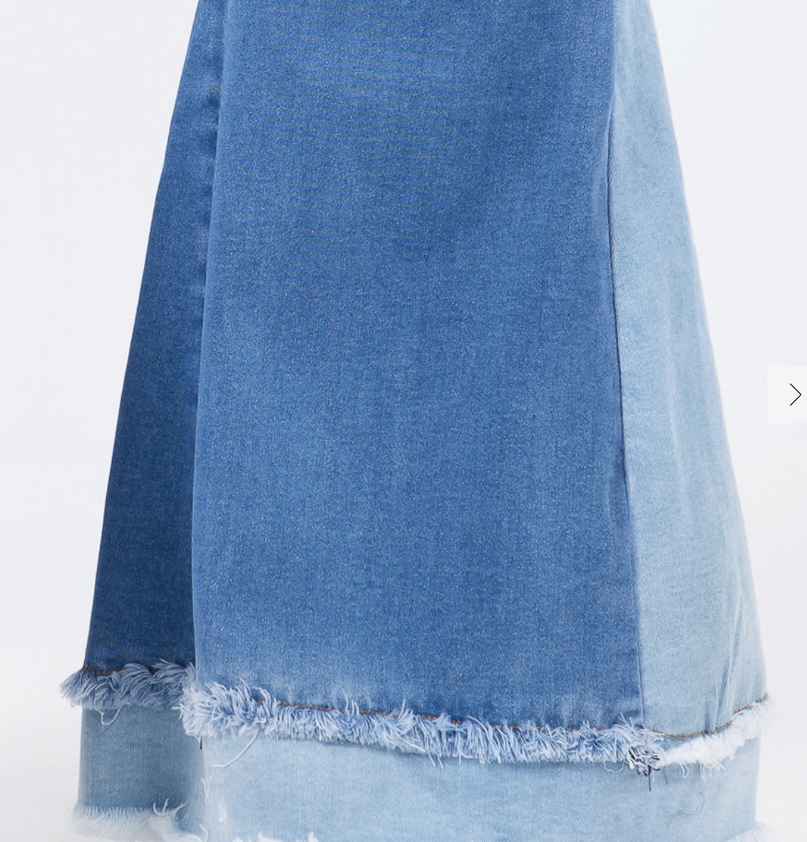 Two Tone Curvy Fit Bell Bottom Flare Jeans