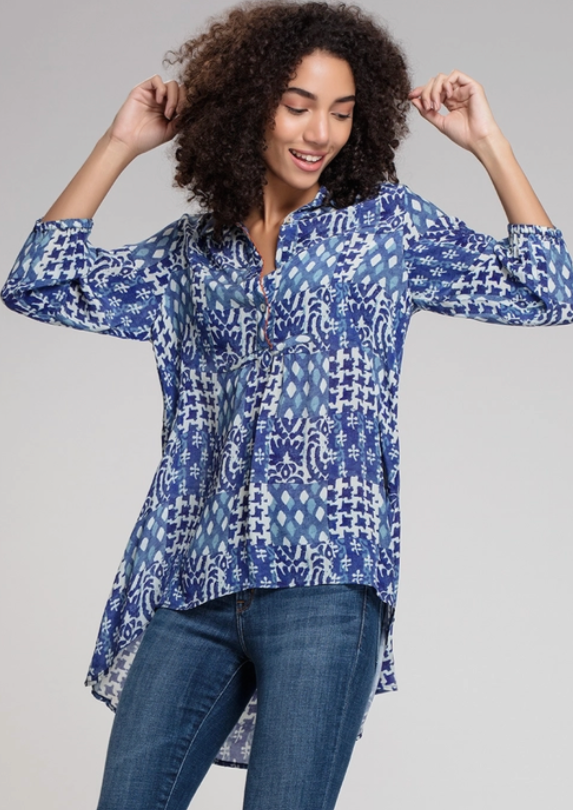 Indigo Blues Curvy Fit Blouse