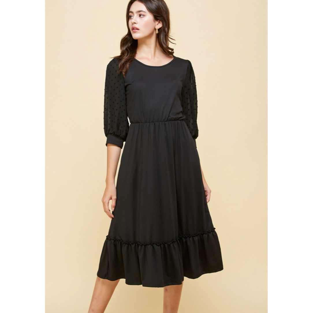 Classic Black Midi Dress