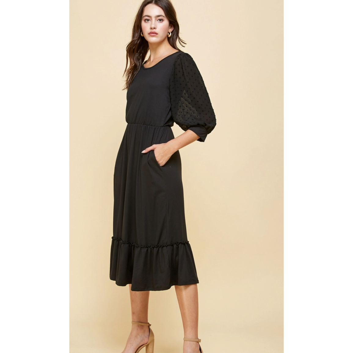 Classic Black Midi Dress