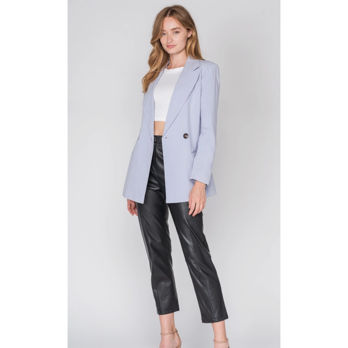 Lavender Lightweight Solid Knit Blazer