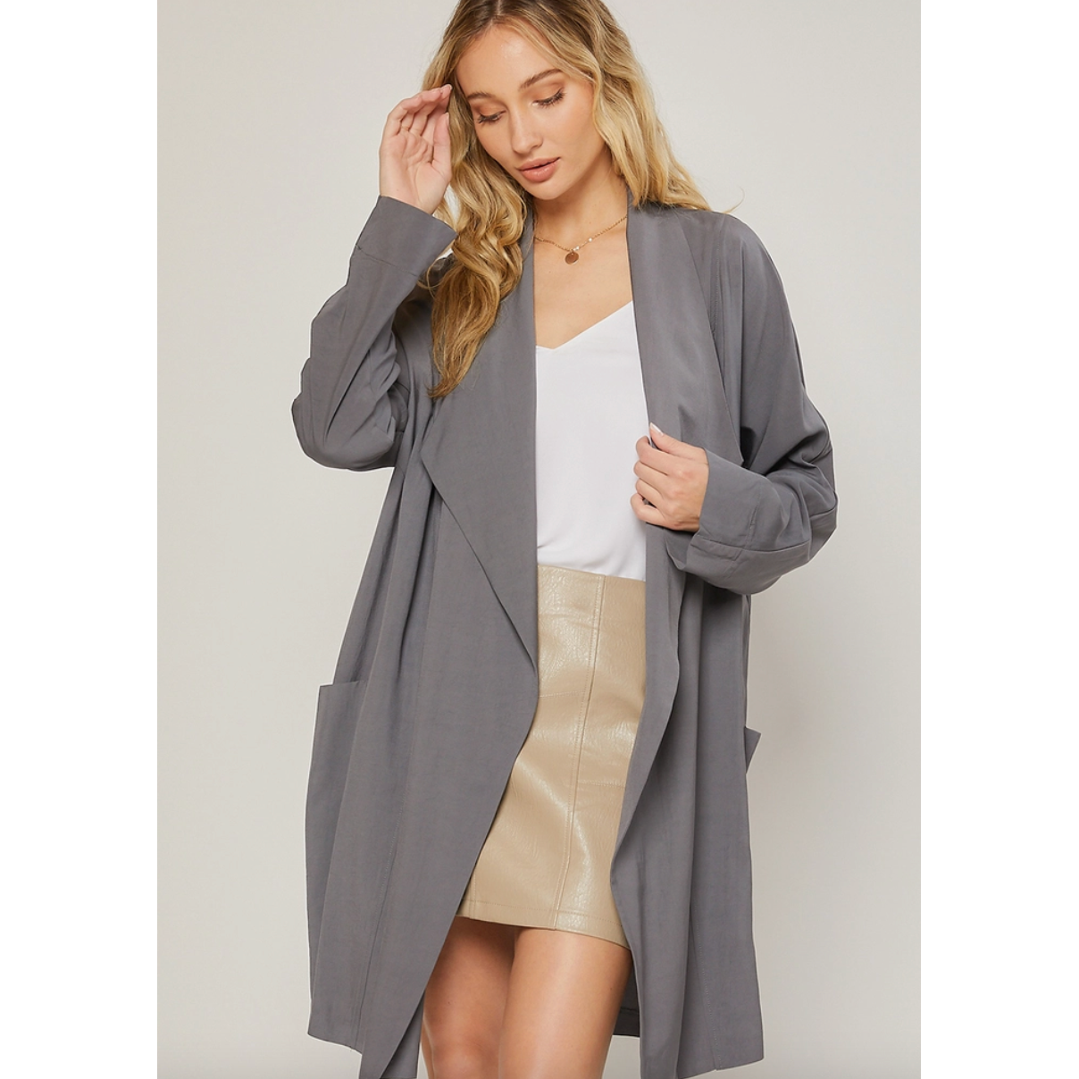 Gray duster jacket outlet
