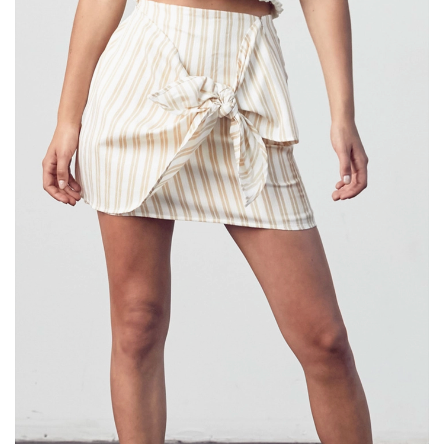 Love Stripe Knot Mini Skirt