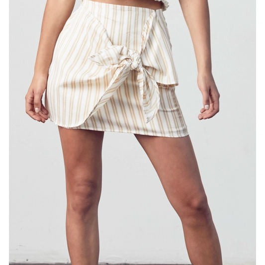Love Stripe Knot Mini Skirt