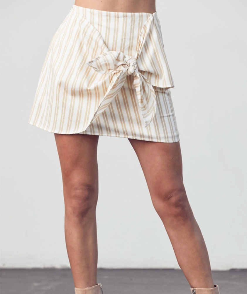 Love Stripe Knot Mini Skirt
