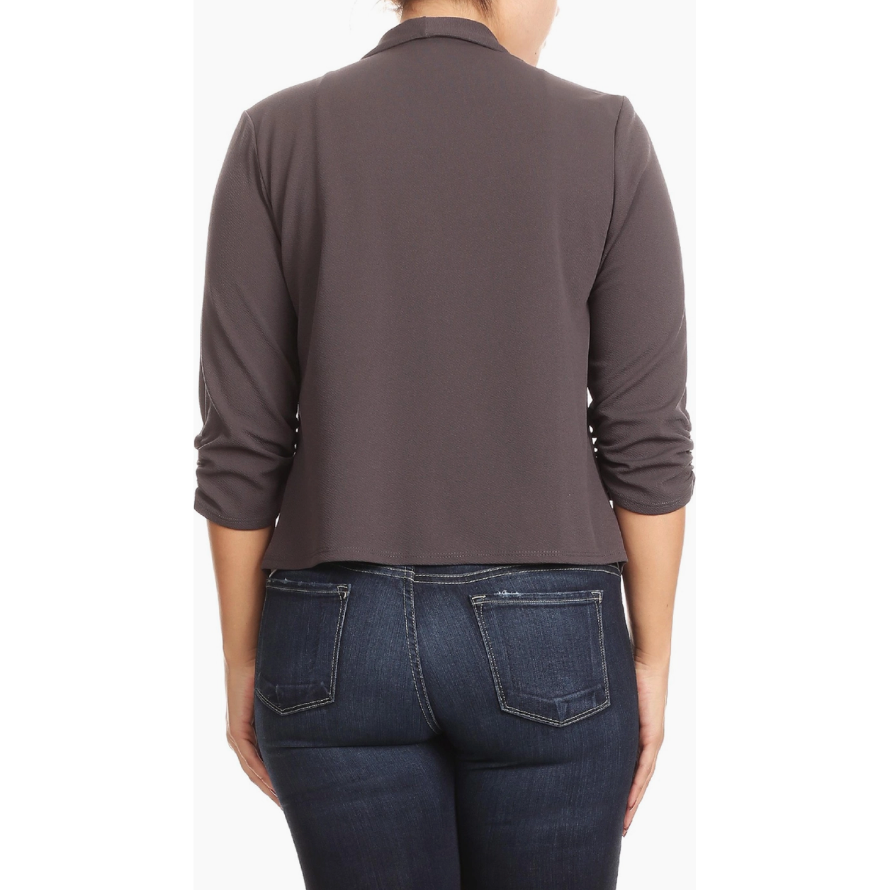 Gray Curvy Fit Casual Blazer