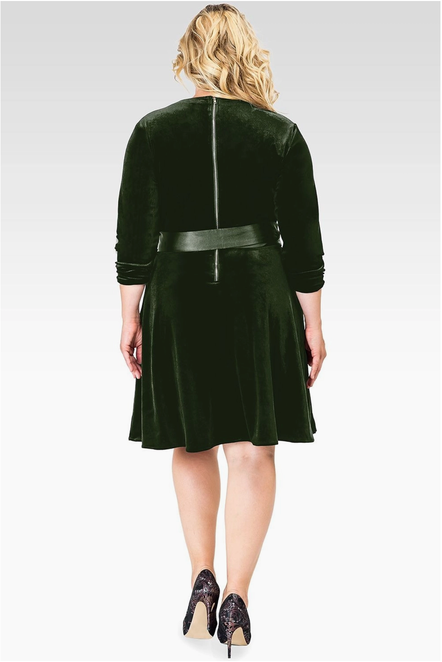 Velvet Satin Stretch Curvy Aline Dress