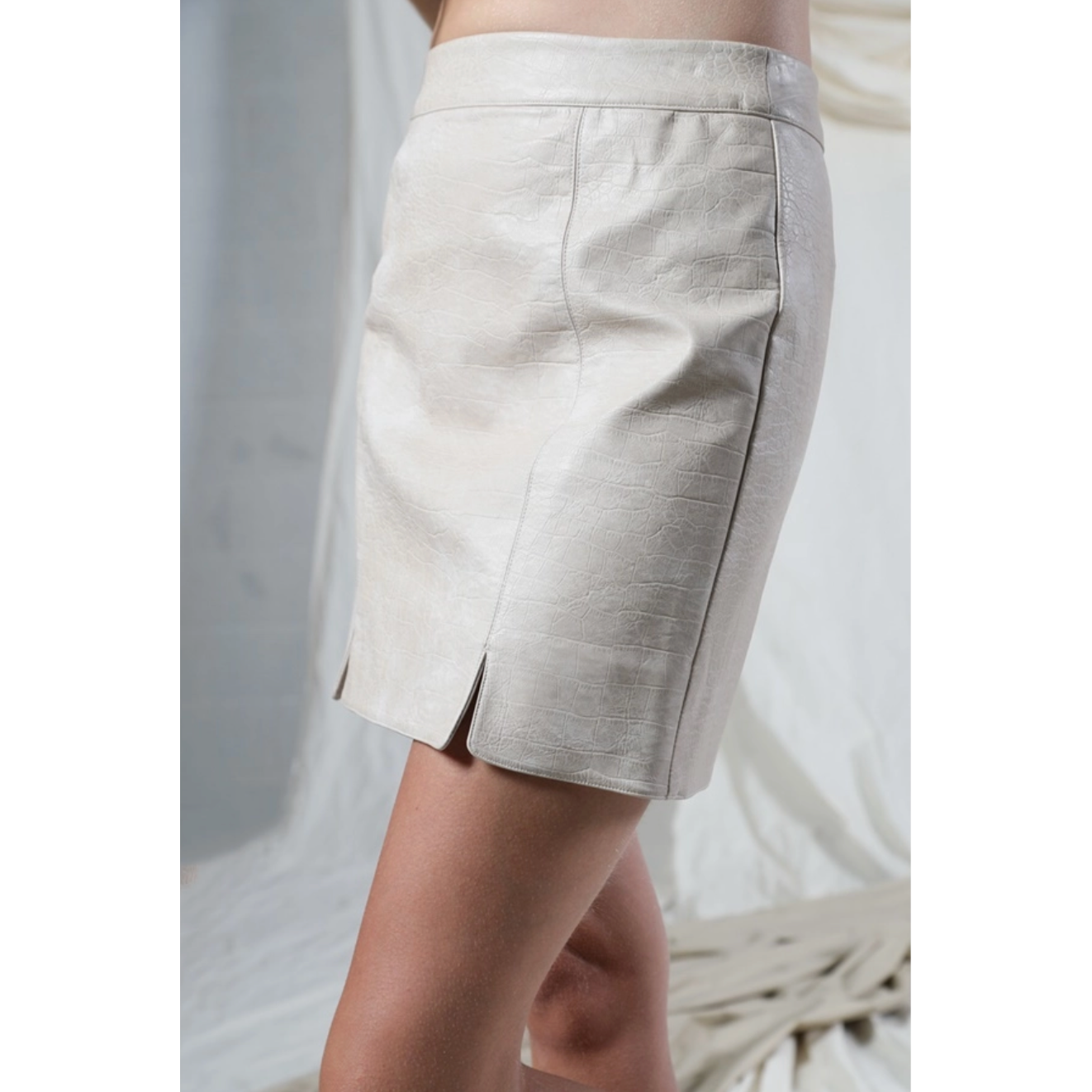 Python Faux Leather Mini Skirt