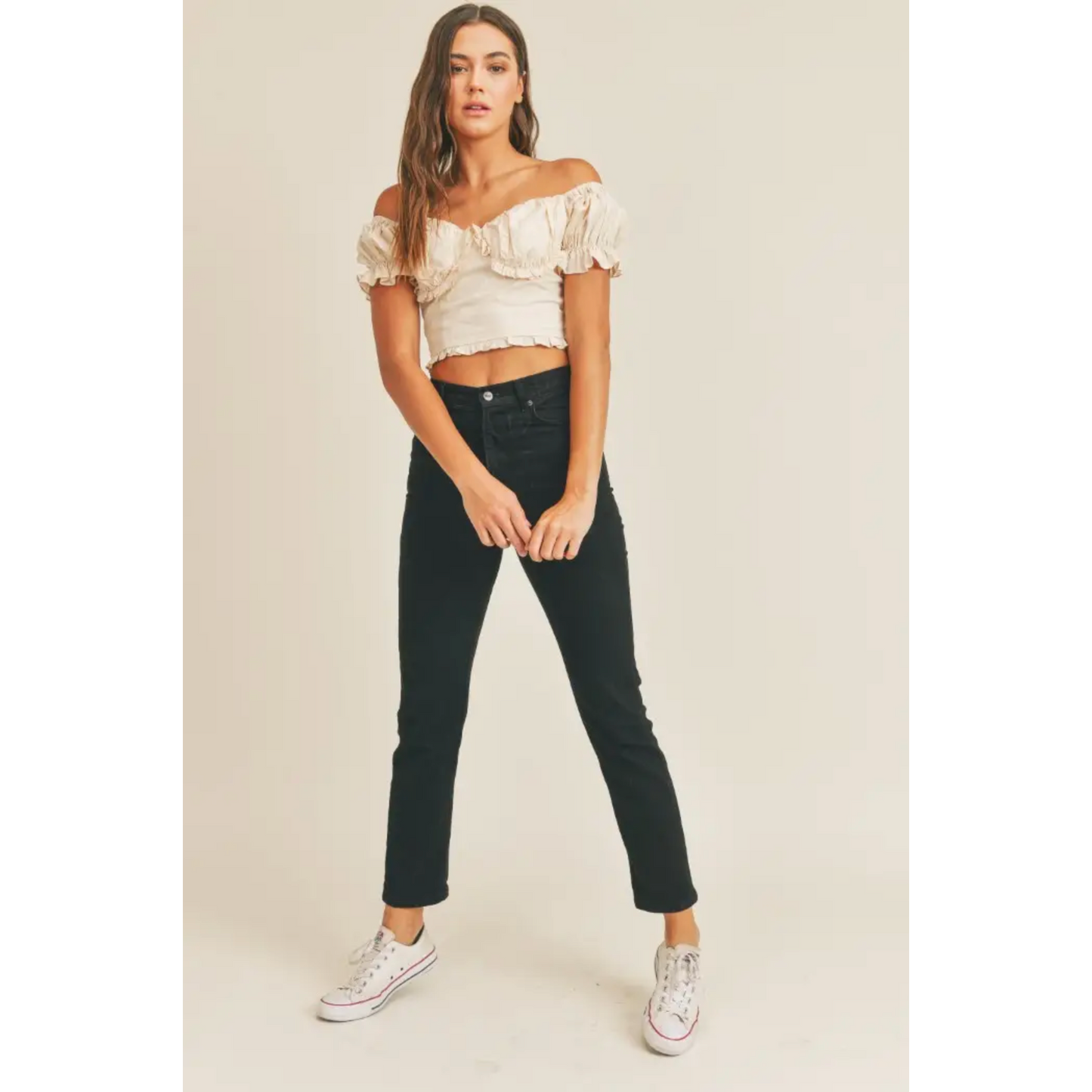 Puff Short Sleeve Ruffle Crop Top