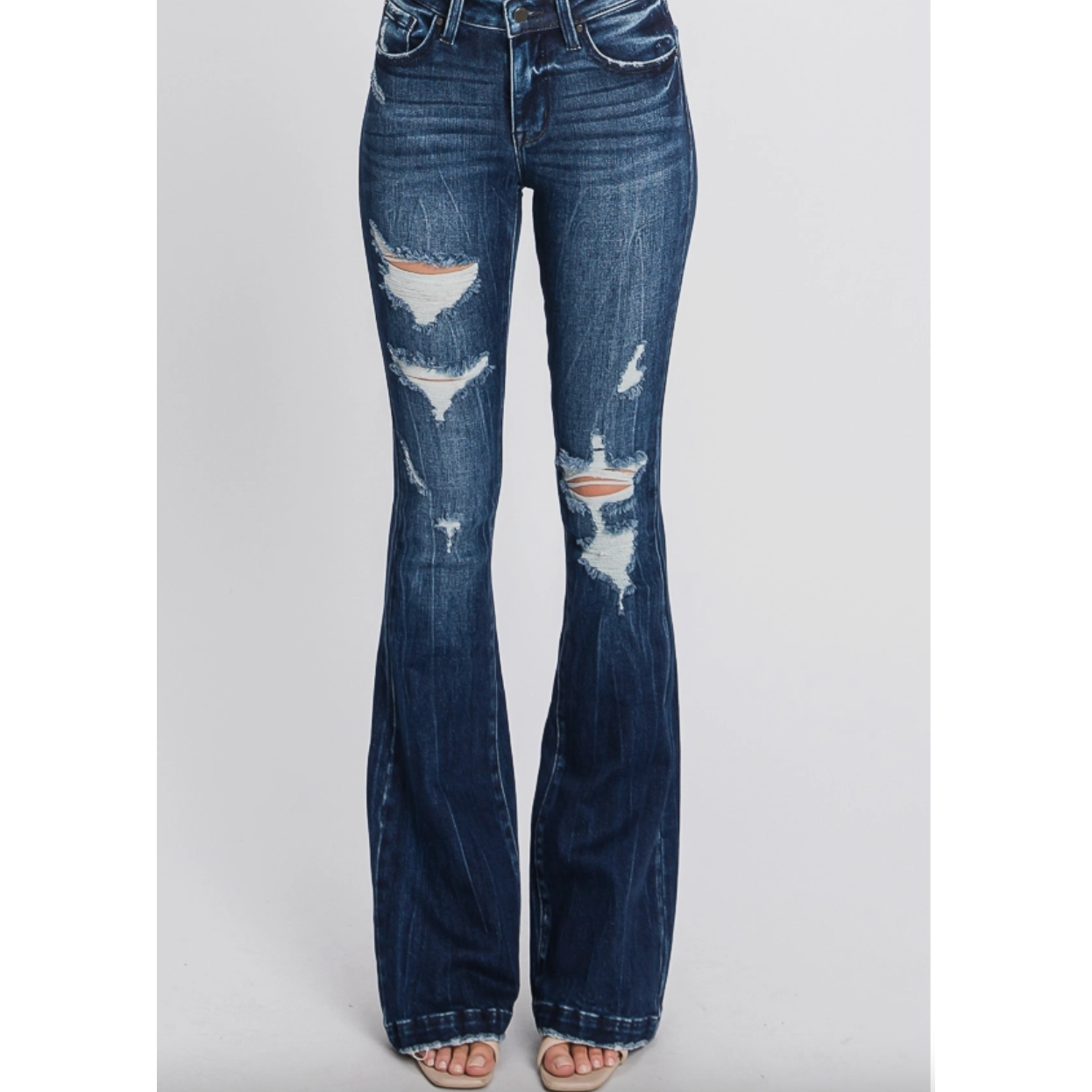 Mid Rise Flare Jeans