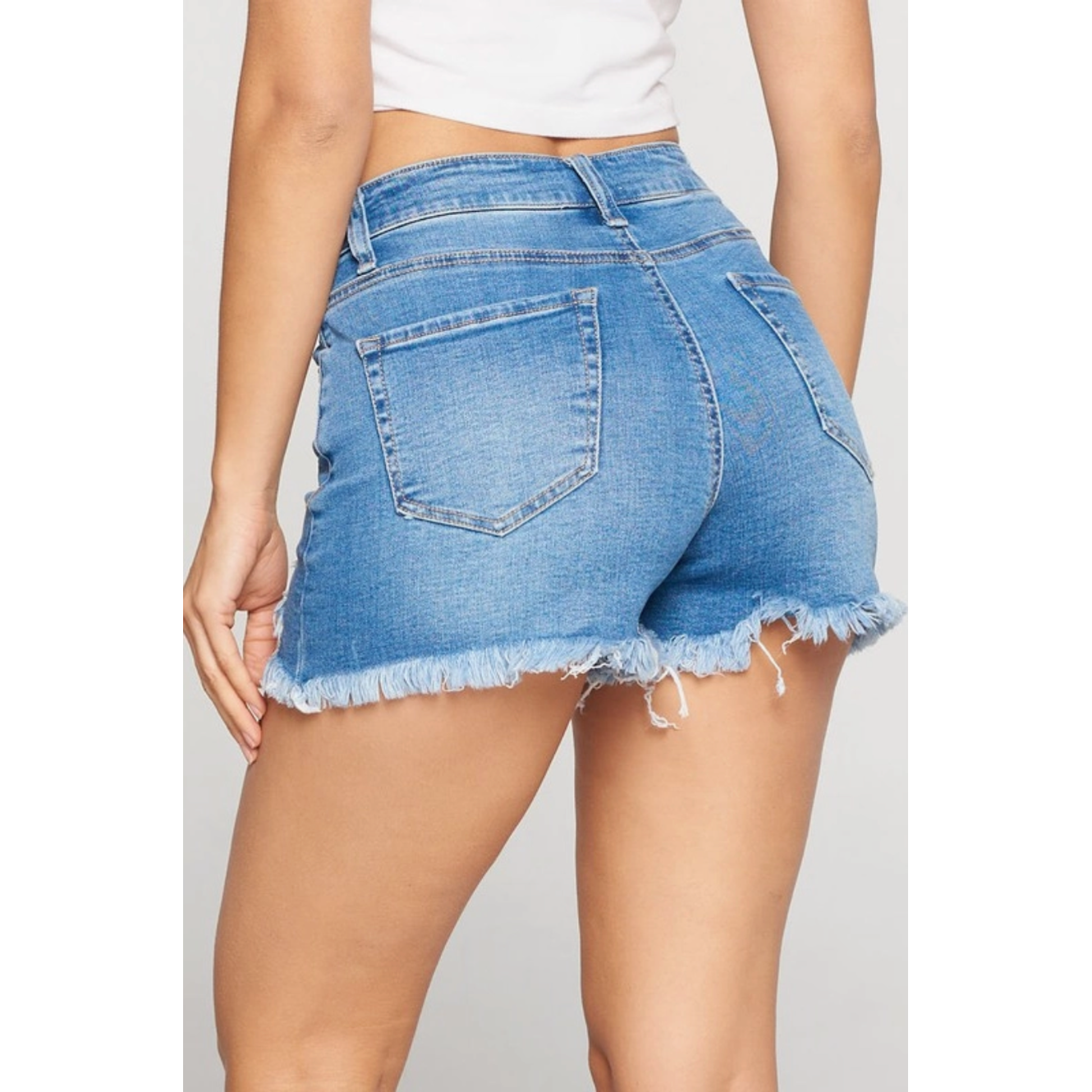 Distressed Denim Curvy Fit Shorts