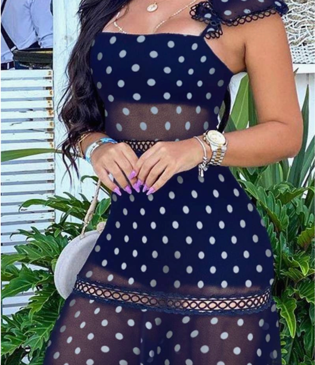 Polka Dot Sheer Cover Up Dress