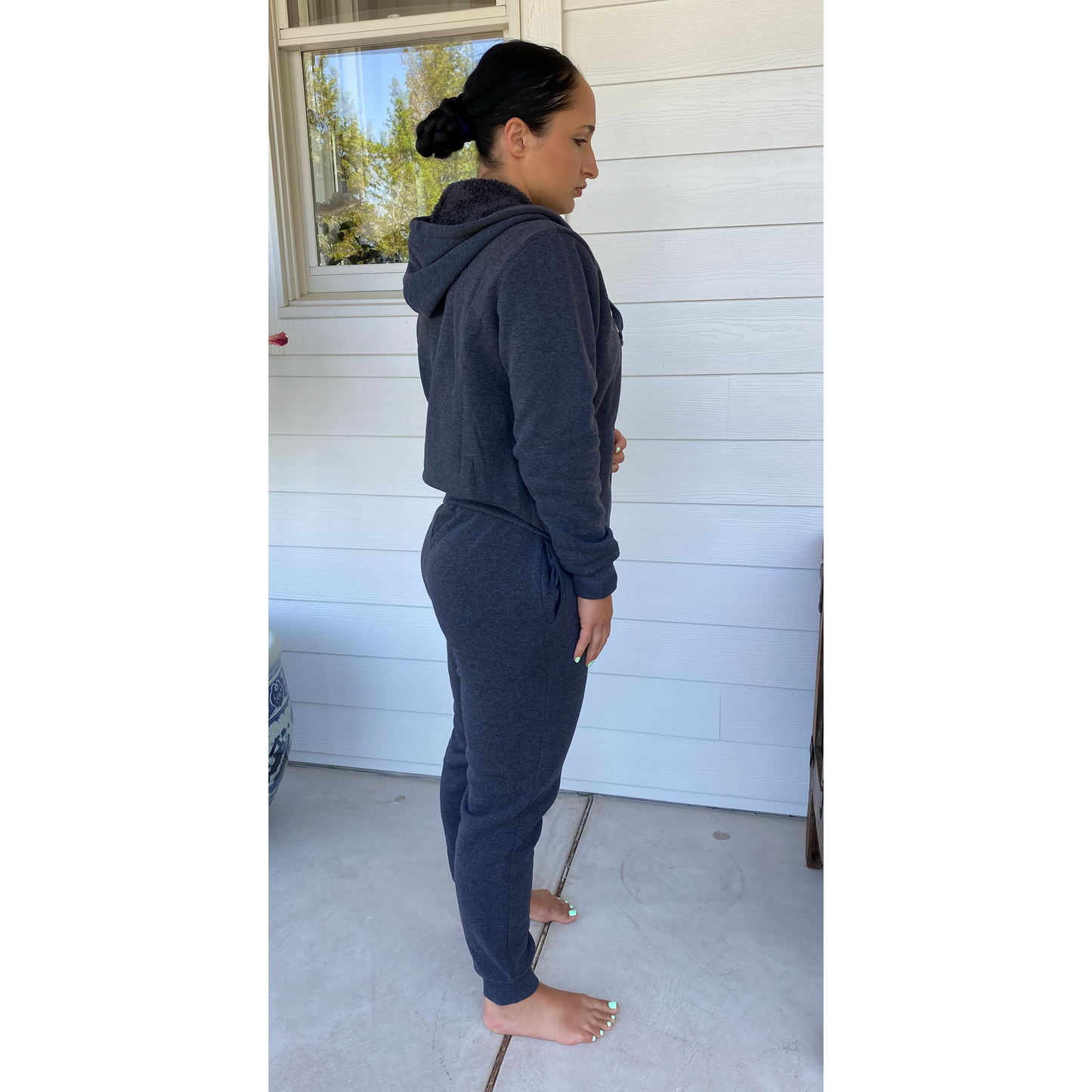 Gray Sherpa Lined Tracksuit