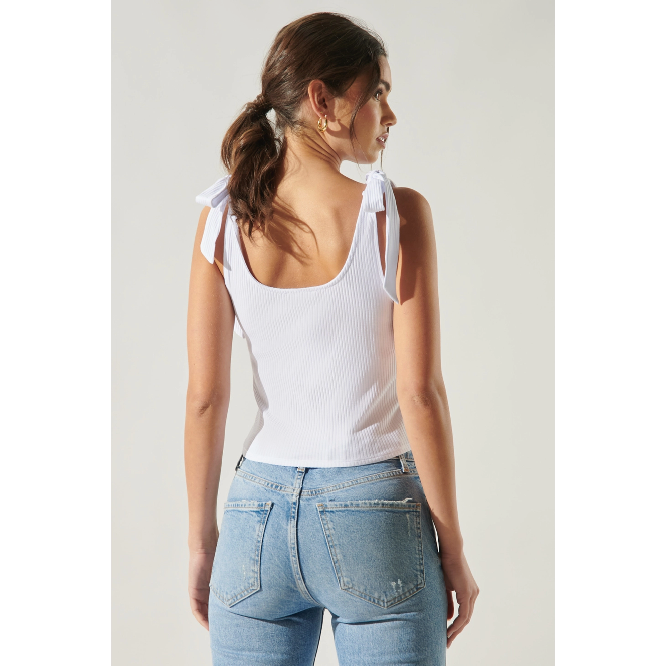 White Bow Tank Top