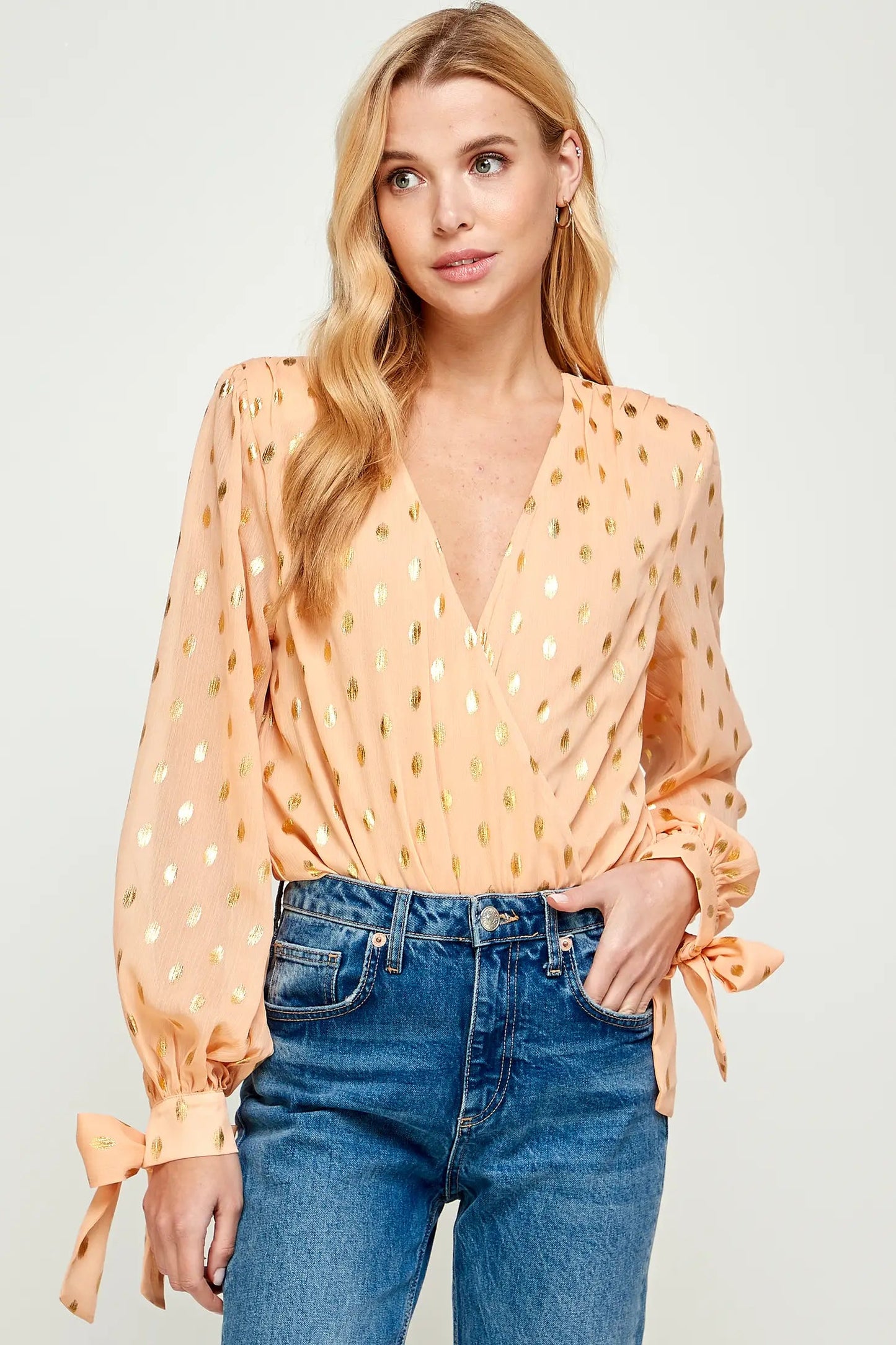 Apricot & Gold Long Sleeve Bodysuit