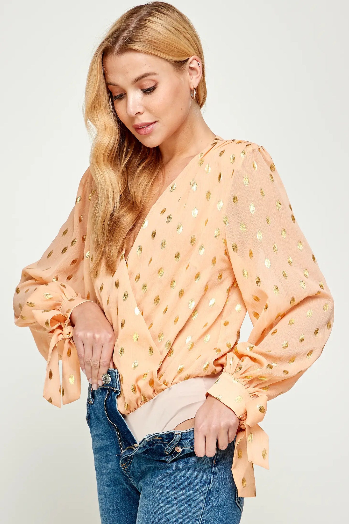 Apricot & Gold Long Sleeve Bodysuit