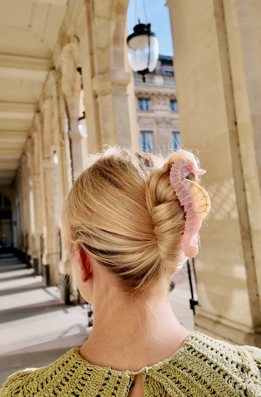 Hand-Painted Seahorse Claw Hair Clip