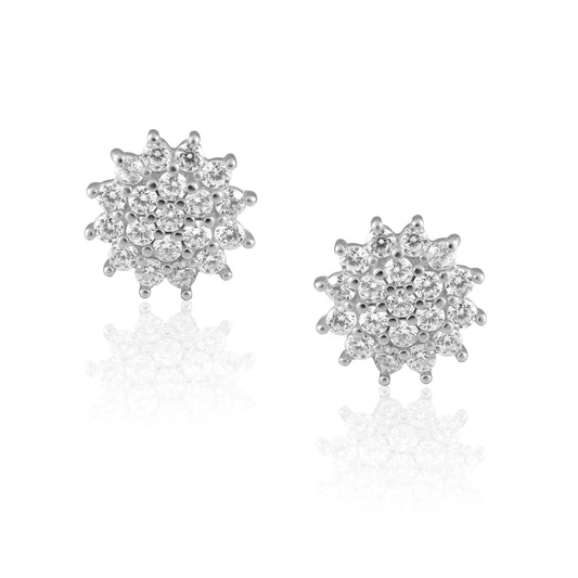 Silver Floral Studs